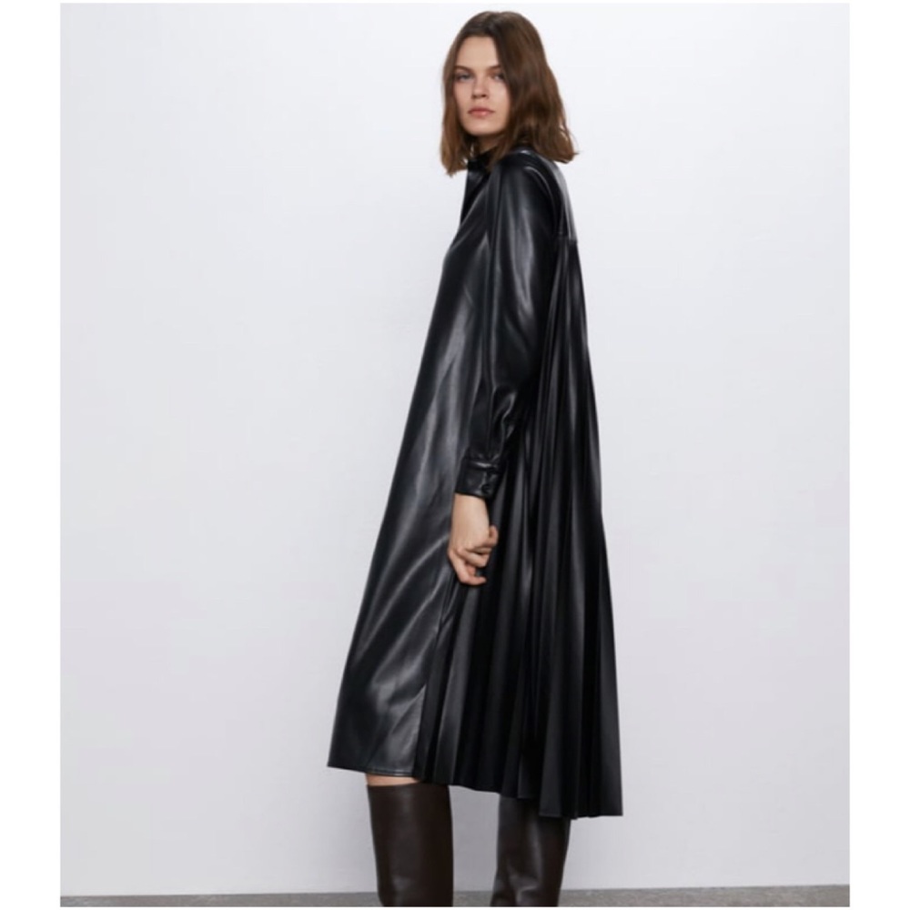 NWT Zara Faux Leather Dress - Picture 1 of 7